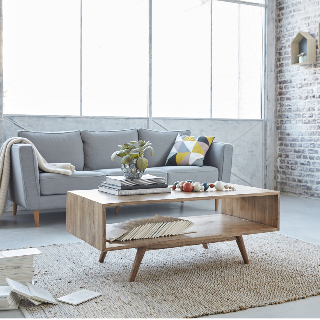 ODDA - Table basse en mindi massif 120 cm