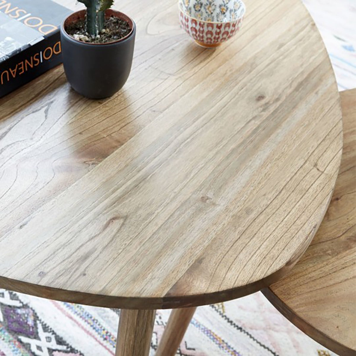 ODDA - Table basse en mindi massif 100 cm