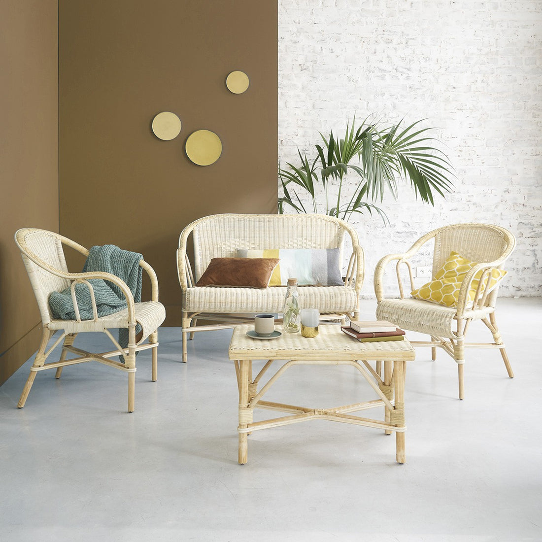 ALBANE - Ensemble en rotin naturel