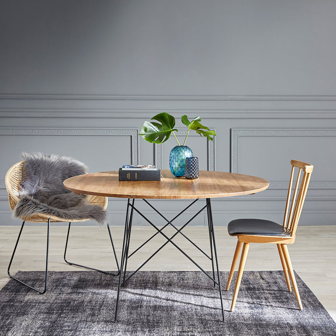 TILO - Table en mindi massif ronde 4 pers.