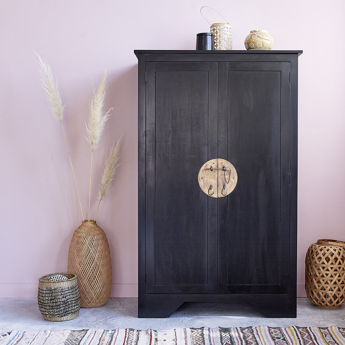NUSA - Armoire en acajou massif 105 cm
