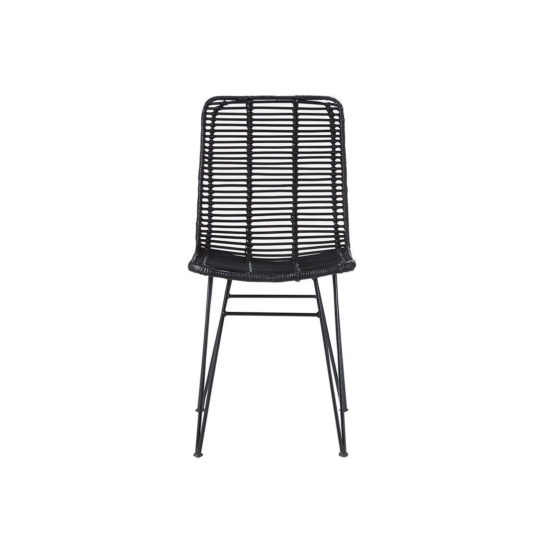 BOHEMA - Chaise en rotin et métal noire