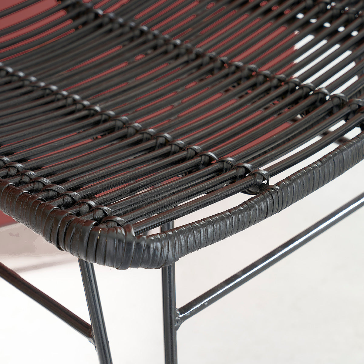 BOHEMA - Chaise en rotin et métal noire