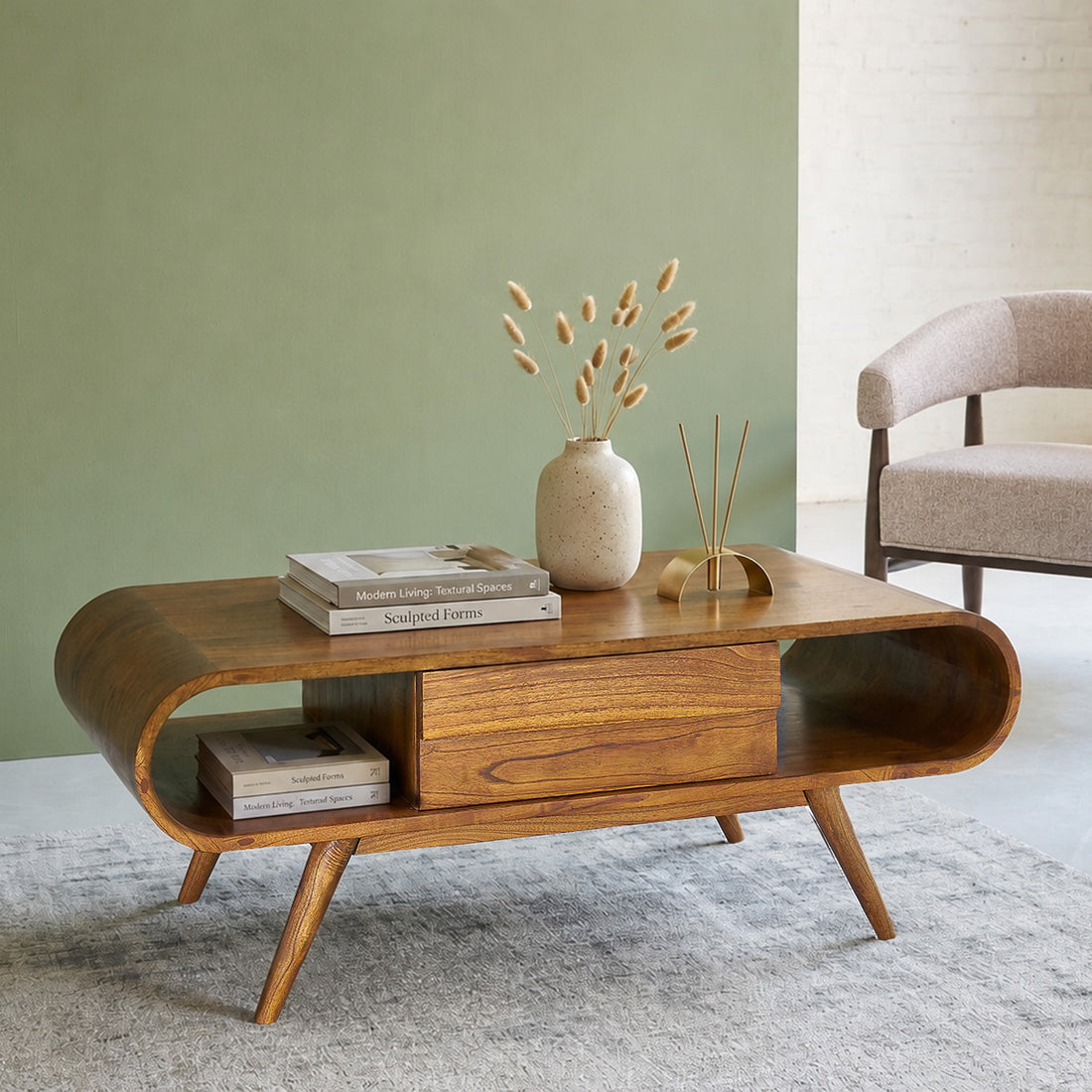 APOLLINE - Table basse en mindi massif 120 cm
