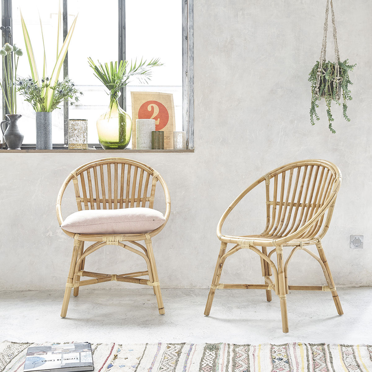 PAOLA - Lot de 2 fauteuils en rotin