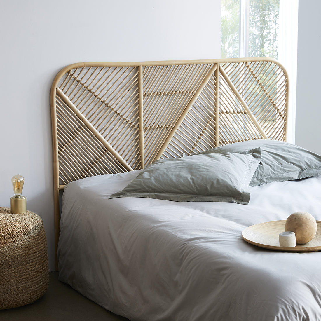 BOHO - Tête de lit en rotin 160 cm