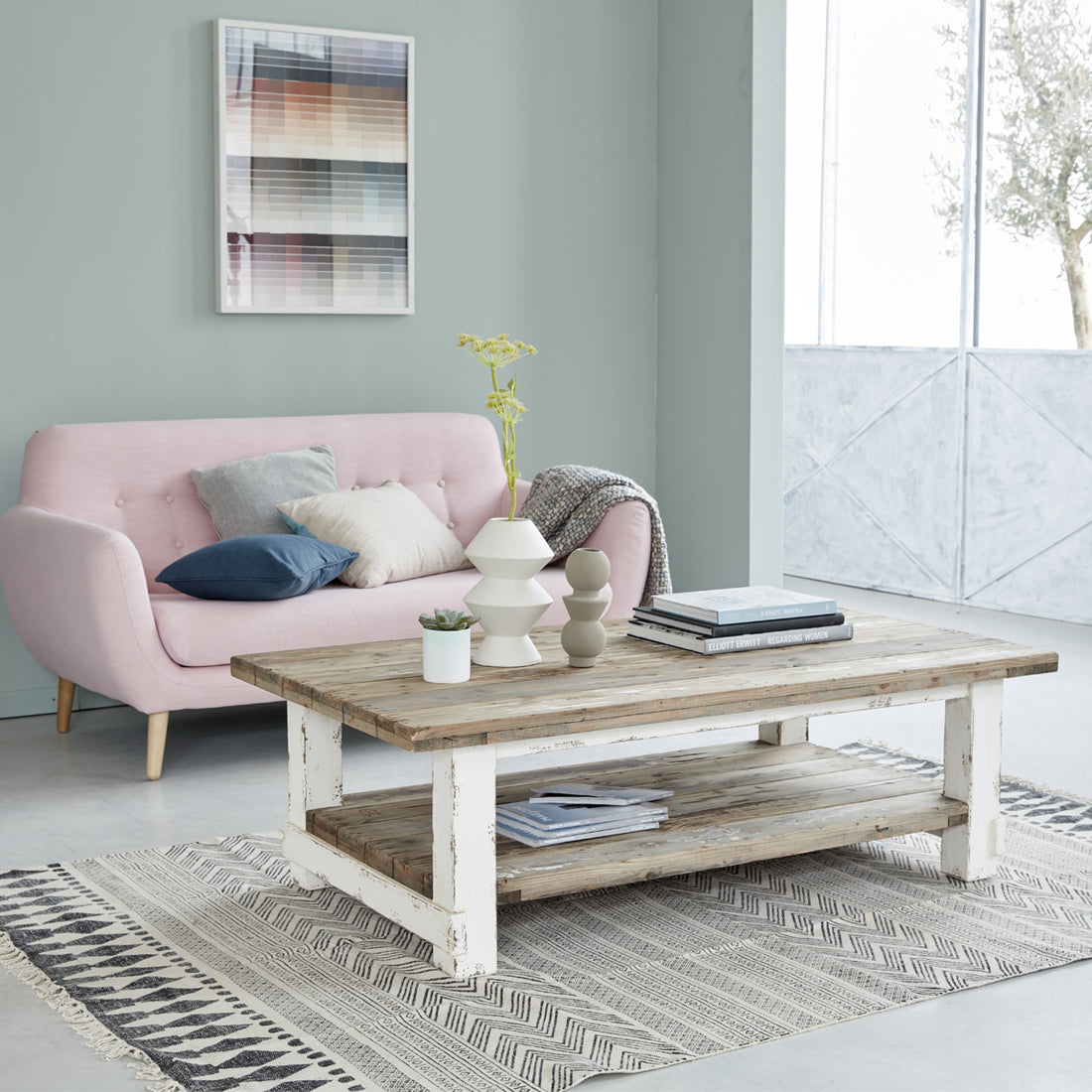 ATLANTIC - Table basse en bois recyclé massif 140 cm