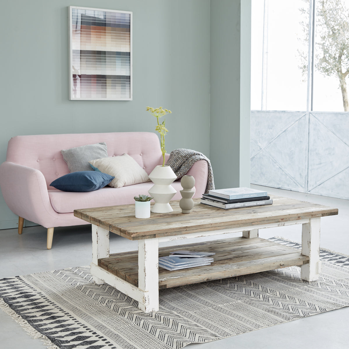 ATLANTIC - Table basse en bois recyclé massif 140 cm