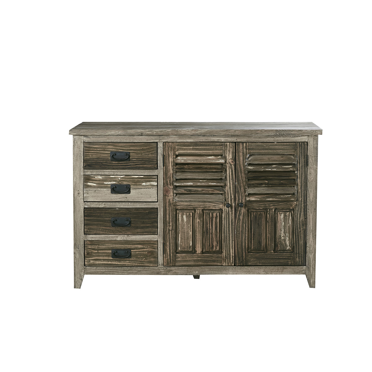 VICTOR - Buffet en bois recyclé massif 140 cm