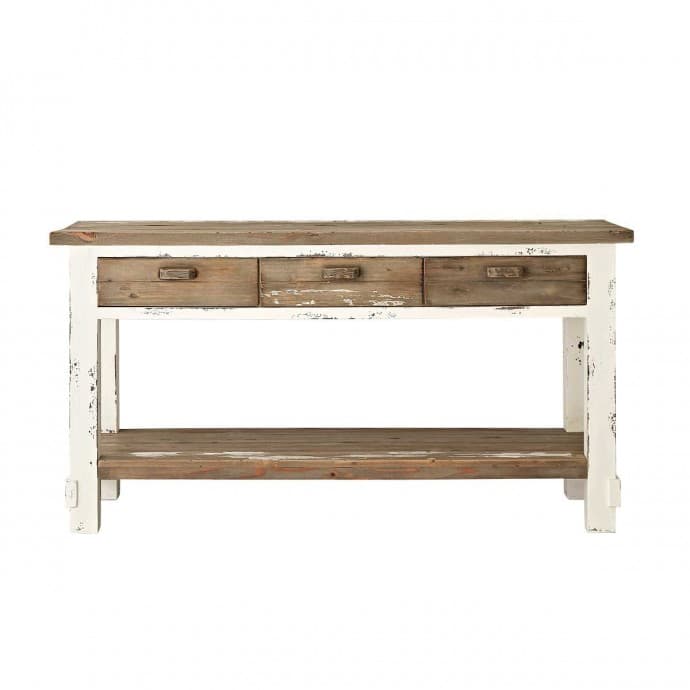 SEZANNE - Meuble sous vasque en bois recyclé massif 150 cm