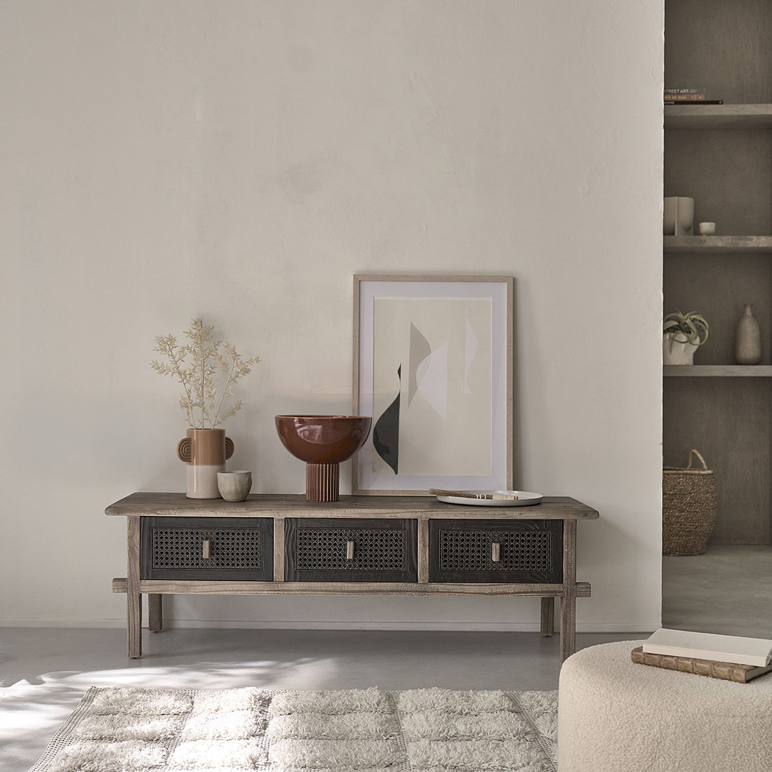 JUNKO - Meuble TV en bois recyclé massif 145 cm