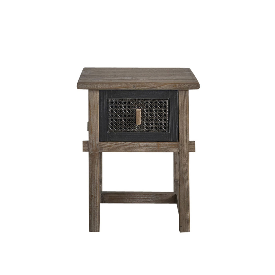 JUNKO - Table de chevet en bois recyclé massif 45 cm