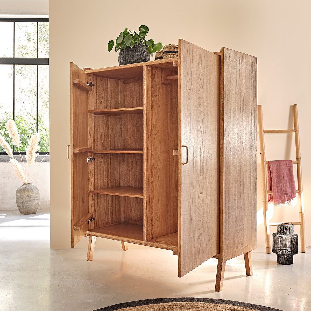 PIA - Armoire en mindi massif 180 cm
