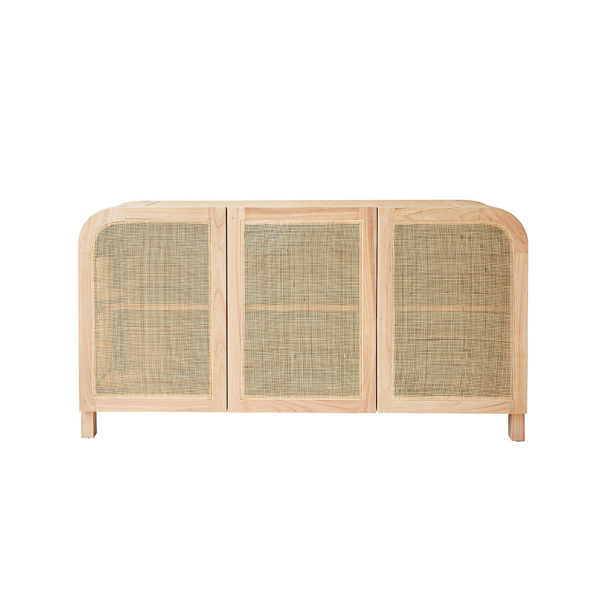 MAËL - Buffet en mindi massif et cannage 150 cm