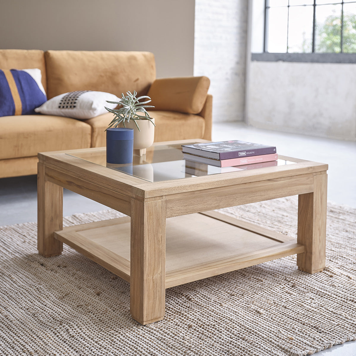BOSTON - Table basse en teck massif 80 cm