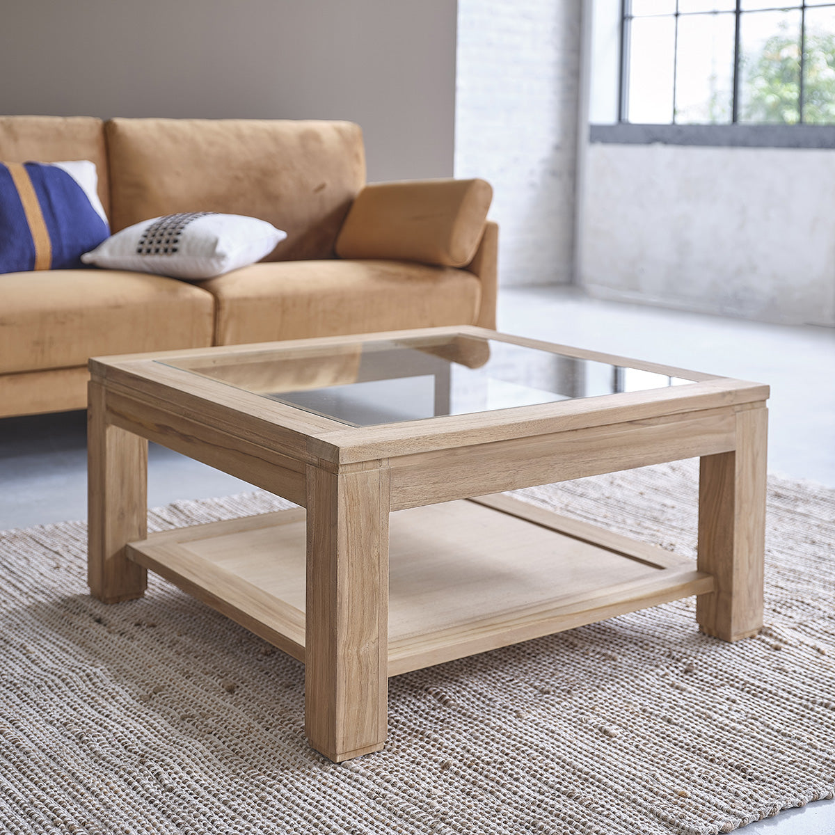 BOSTON - Table basse en teck massif 80 cm