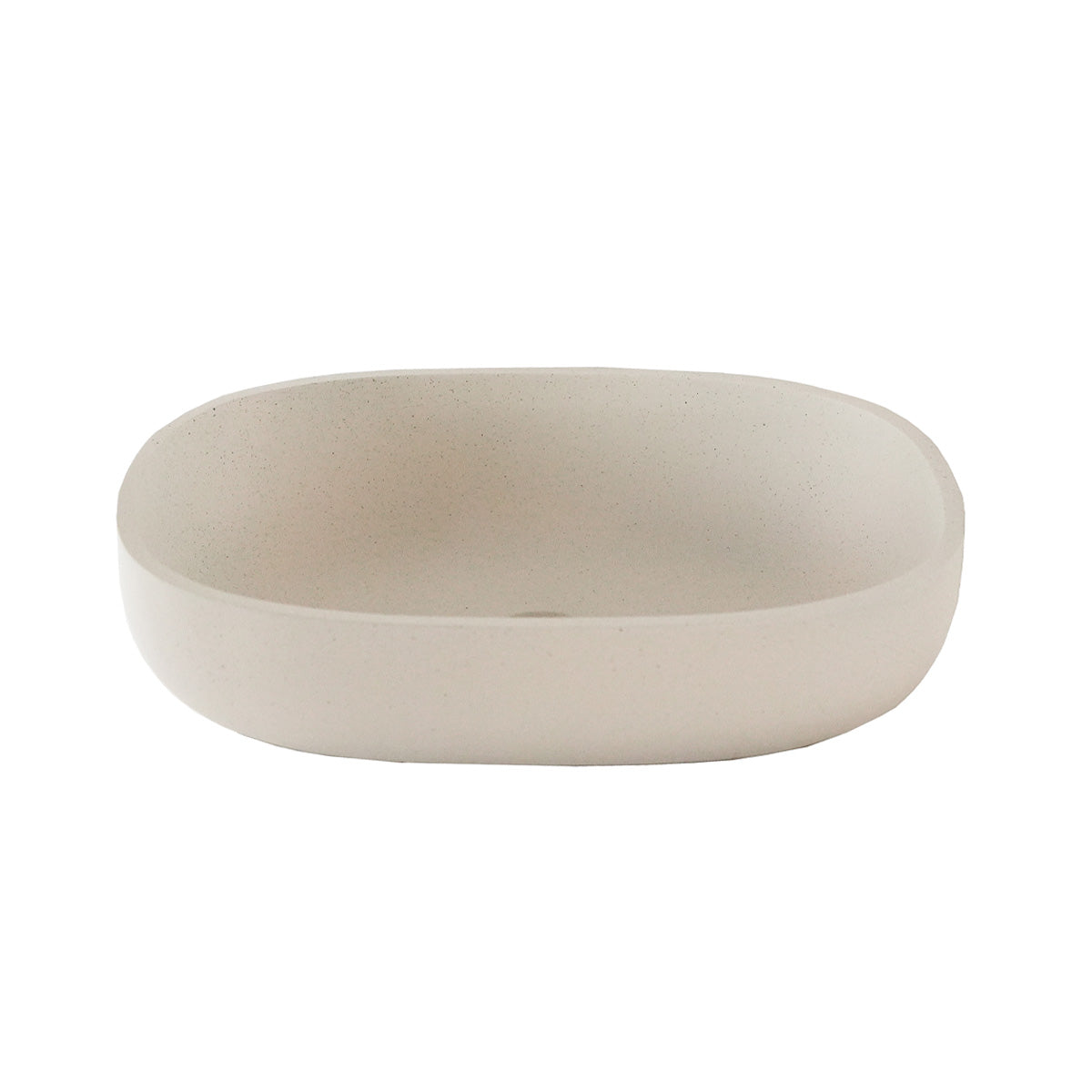 LOTUS - Vasque en béton beige ovale 50 cm