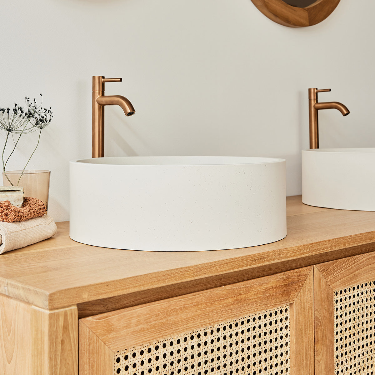 MELIA - Vasque en béton beige Ø37 cm