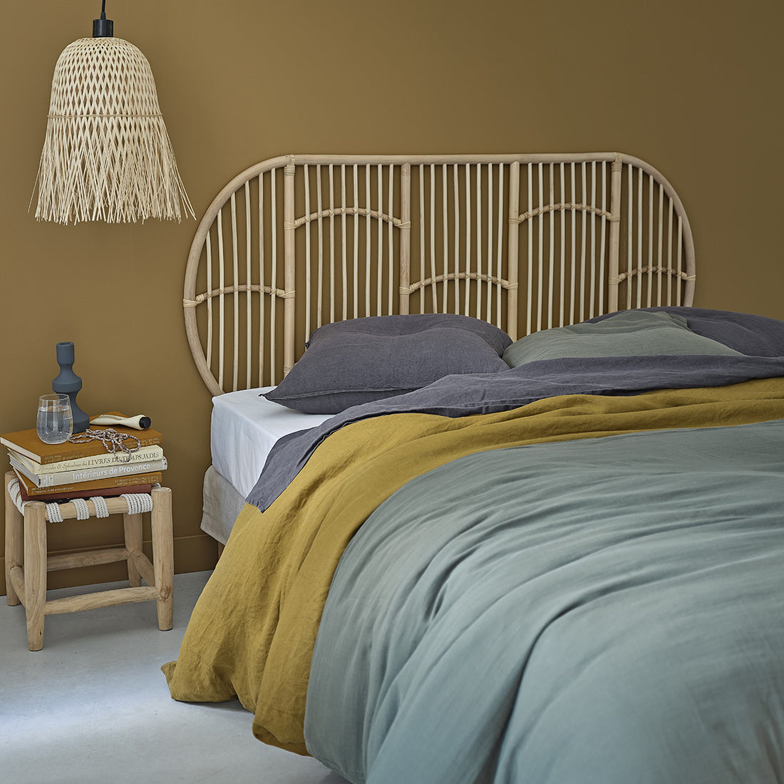 BOHO - Tête de lit en rotin 160 cm