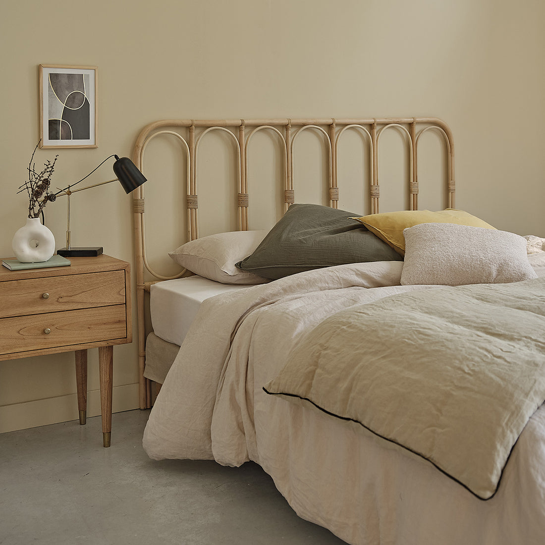 BOHO - Tête de lit en rotin 160 cm