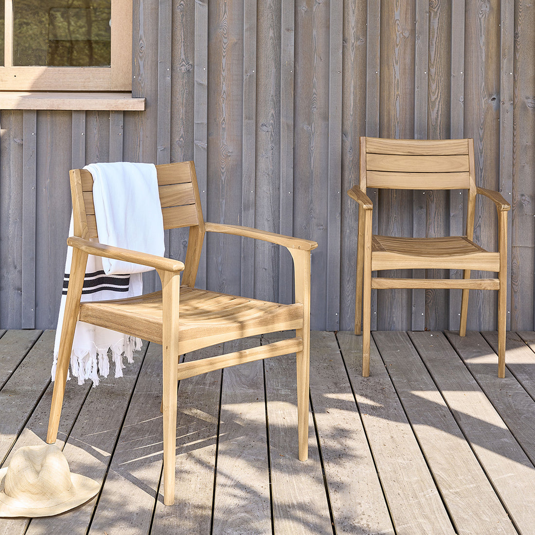 APRIL - Fauteuil de jardin en teck massif (lot de 2)