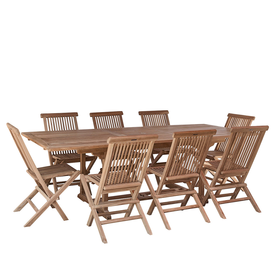 MALTE - Salon de jardin en teck massif extensible 8/10 pers.