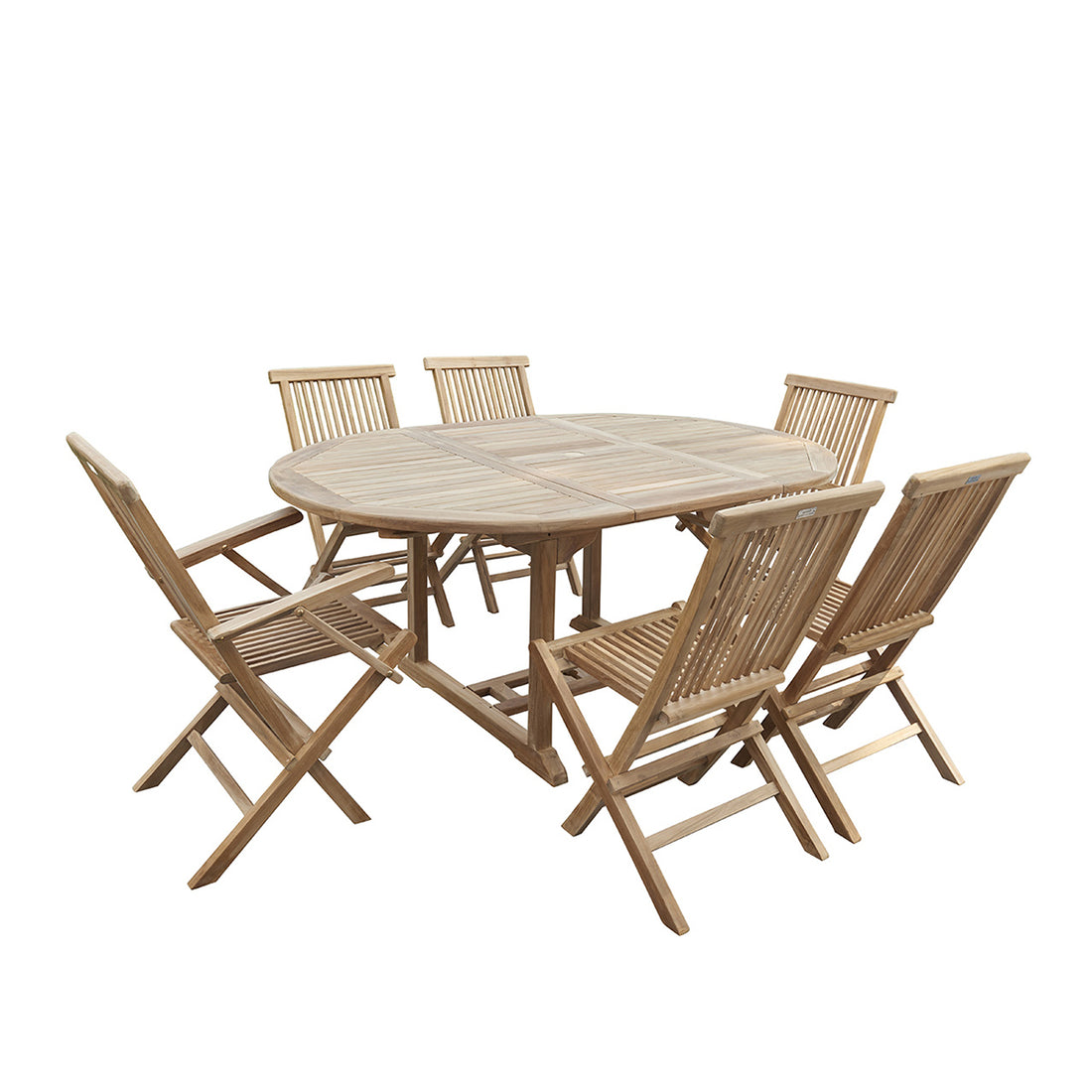 MIDLAND - Salon de jardin en teck massif extensible 6/8 pers.