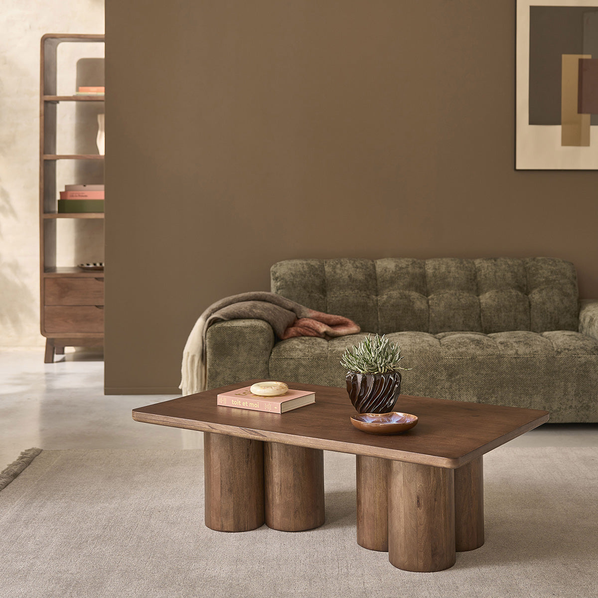 CLEO - Table basse en manguier massif marron 120 cm