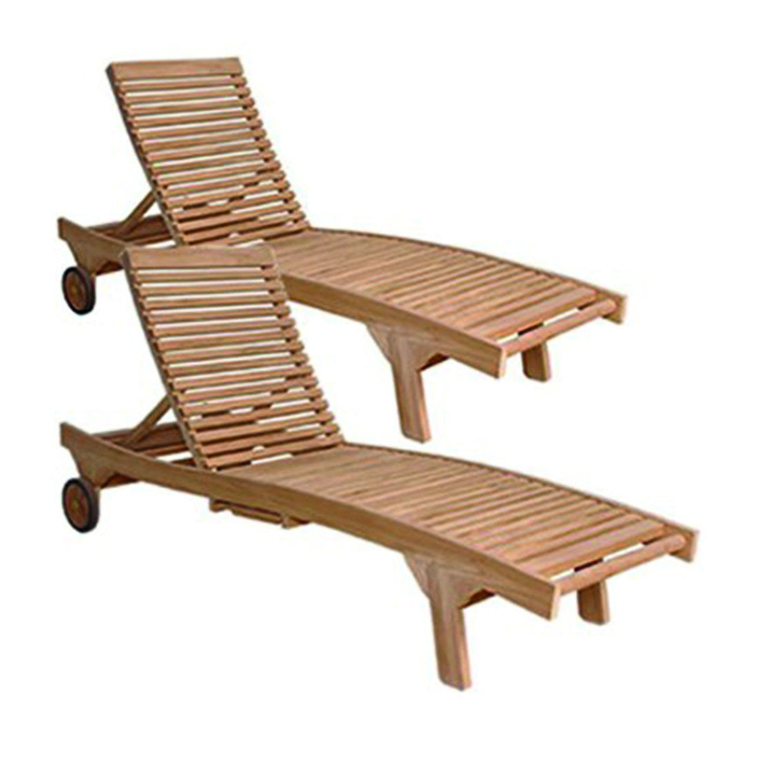 MALTE - Bain de soleil en teck massif (lot de 2)