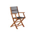 Fauteuil de jardin en acacia massif et textilène noir