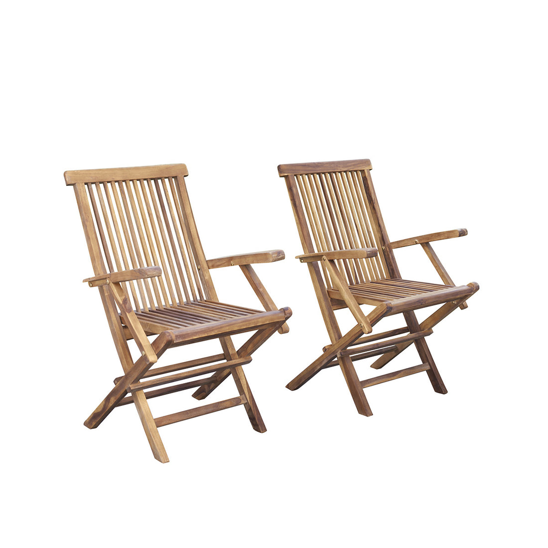 BALI - Fauteuil de jardin en teck huilé massif pliant (lot de 2)