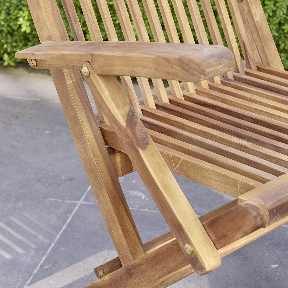 BALI - Fauteuil de jardin en teck huilé massif pliant (lot de 2)