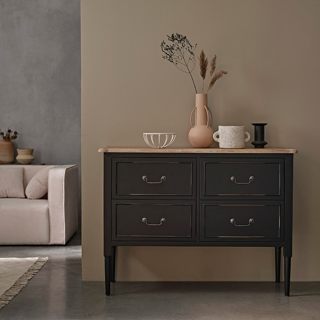 BASTIDE - Commode en acajou massif 120 cm