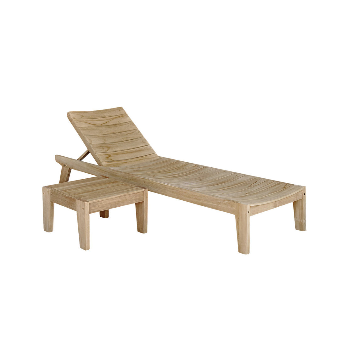 JAYA - Ensemble bain de soleil et table basse en teck massif