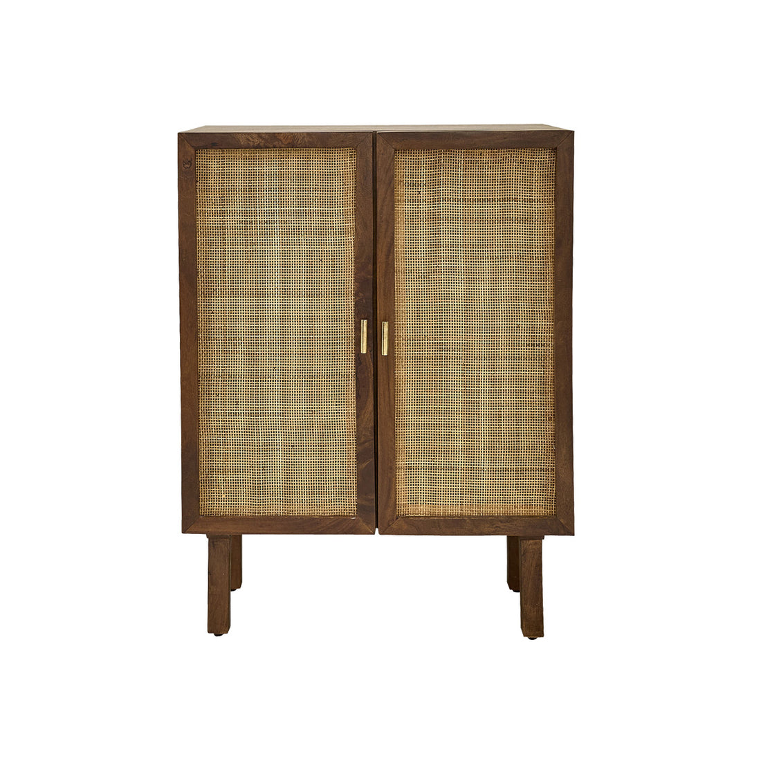 RAPHAEL - Buffet en manguier massif et cannage finition noyer 68 cm