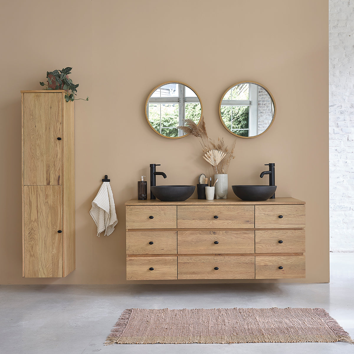 ERNEST - Colonne de salle de bain en chêne 150 cm