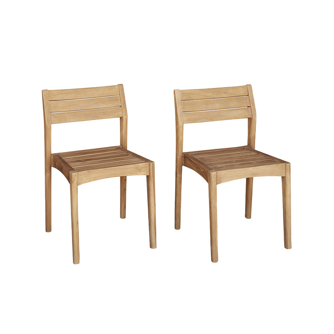 HORTENSE - Chaise de jardin en teck massif recyclé (lot de 2)
