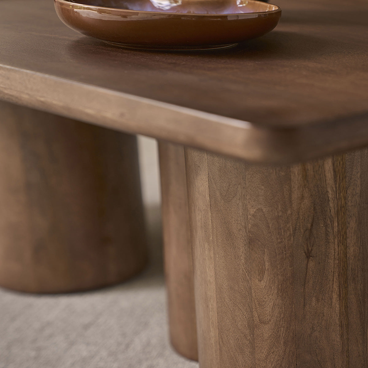 CLEO - Table basse en manguier massif marron 120 cm
