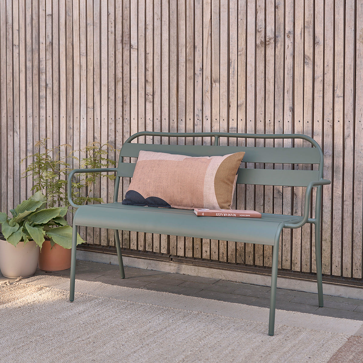 ZÉPHIR - Banc en aluminium vert 118 cm