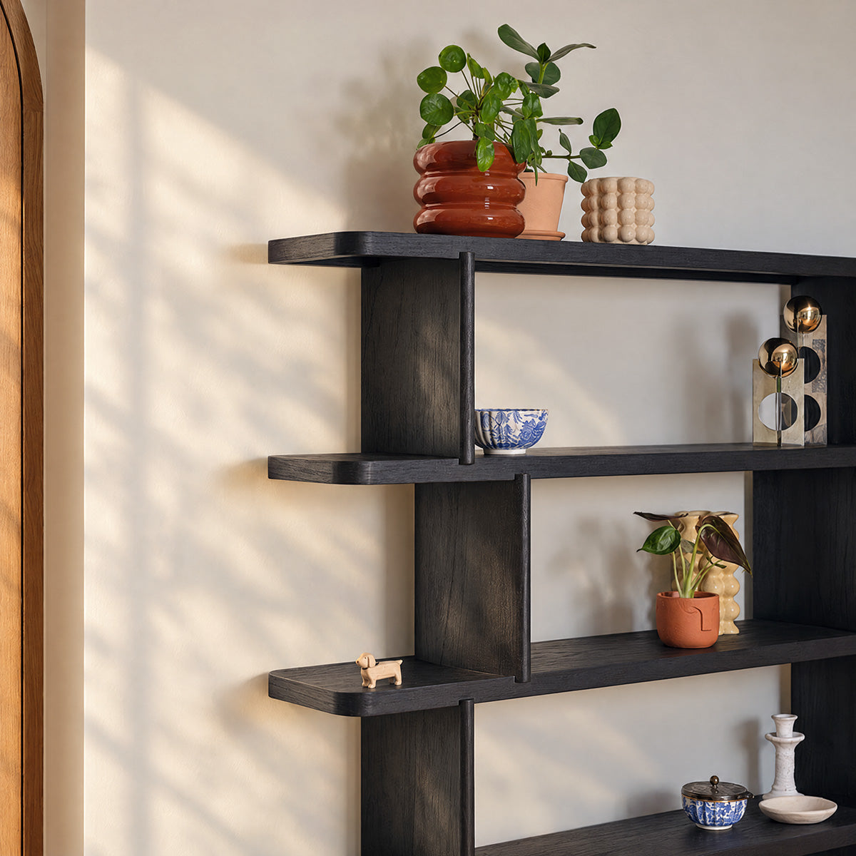 OTTO - Etagère en mindi noir, H 161 cm