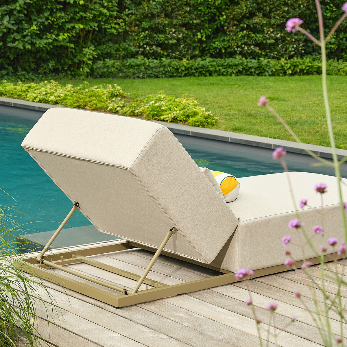 LIVO - Bain de soleil en aluminium kaki clair