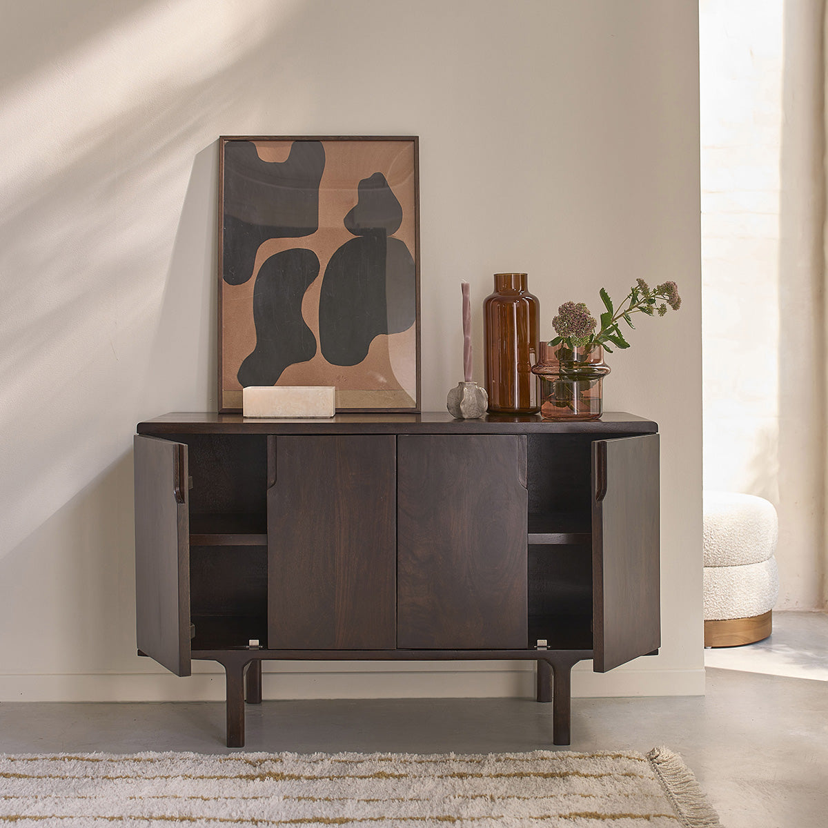 LAZARE - Buffet en manguier massif 120 cm