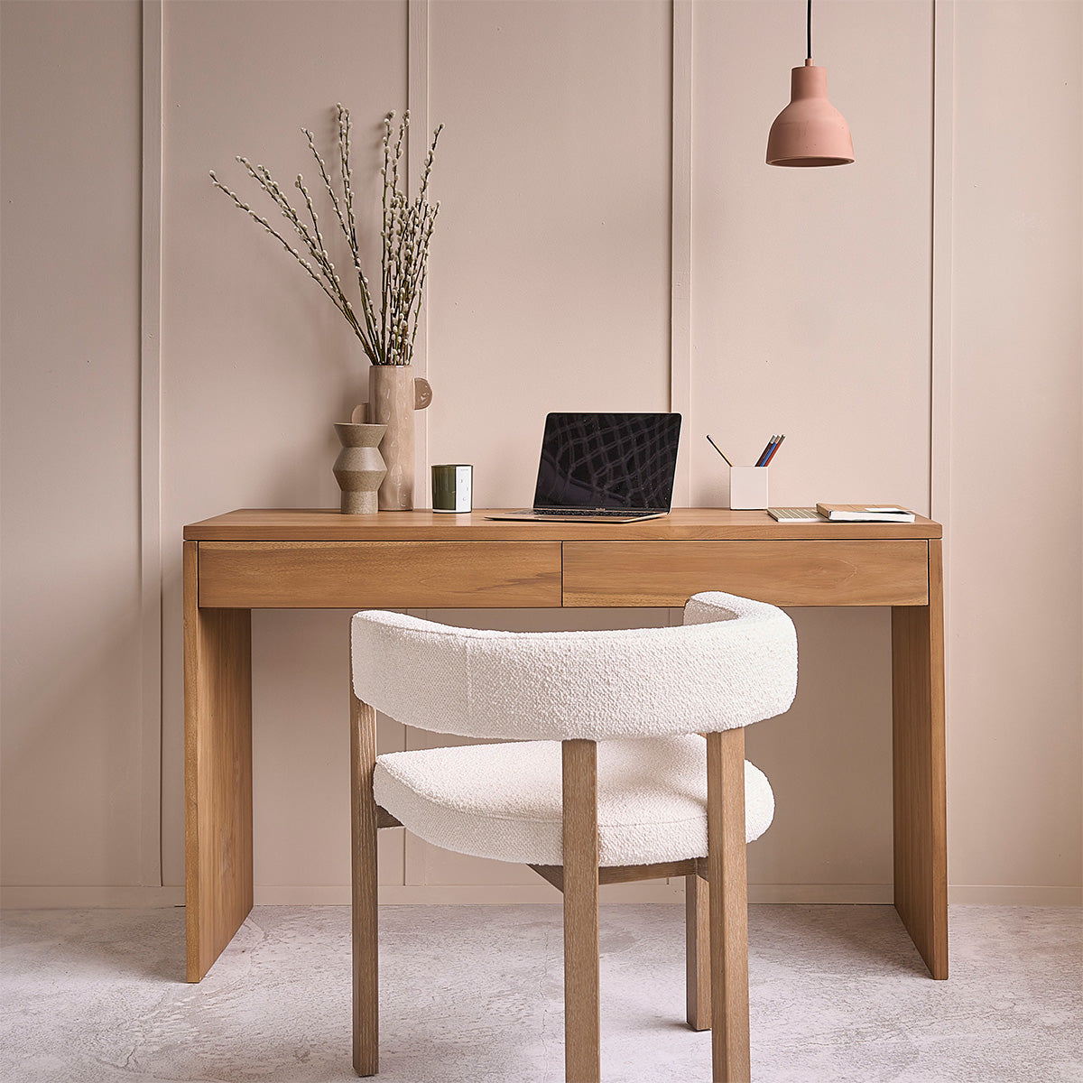 TRISTAN - Bureau en teck massif 130 cm