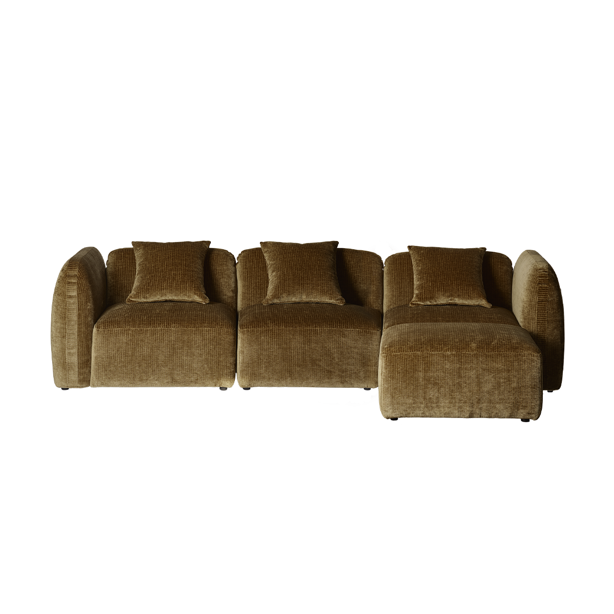 PABLO - Canapé modulable 4 places en velours bronze