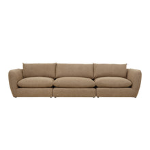 Canapé modulable 3 places en tissu texturé marron clair