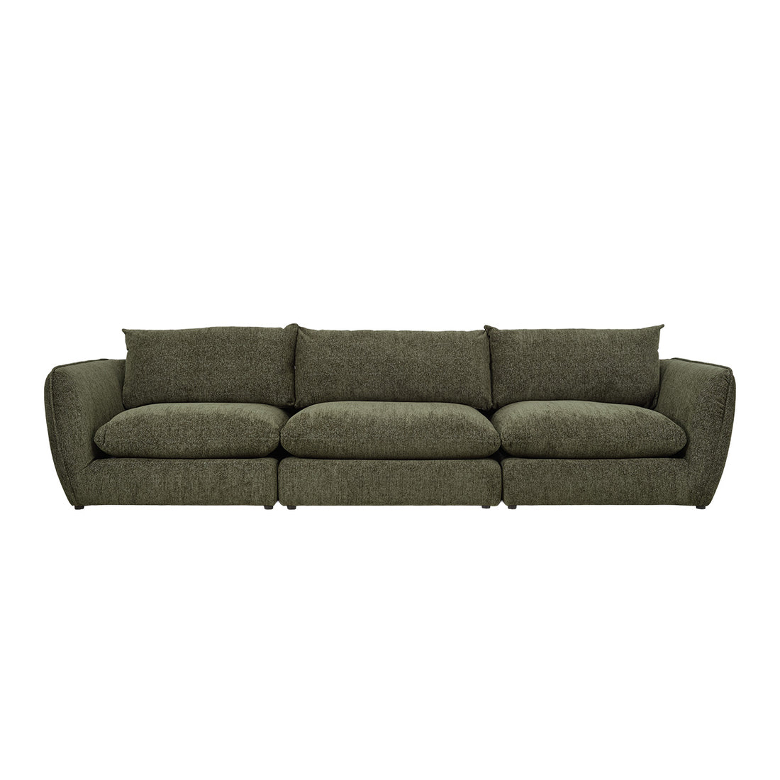 LEOPOLD - Canapé modulable 3 places en chenille chiné vert
