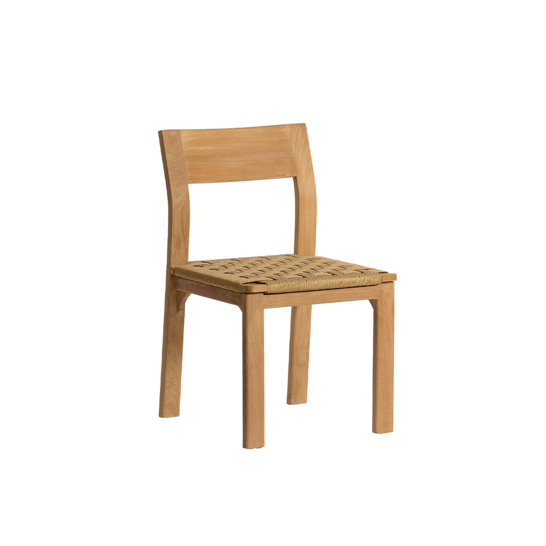 PIANA - Chaise de jardin en teck massif et rotin