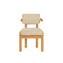 Chaise en mindi massif naturel et tissu texturé beige chiné