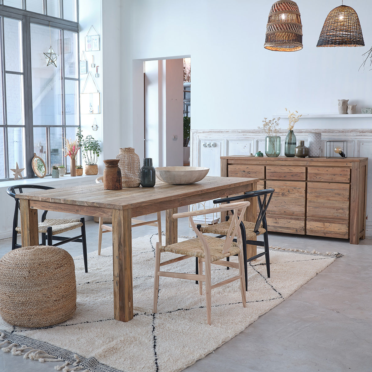 CARGO - Commode en teck massif recyclé 160 cm