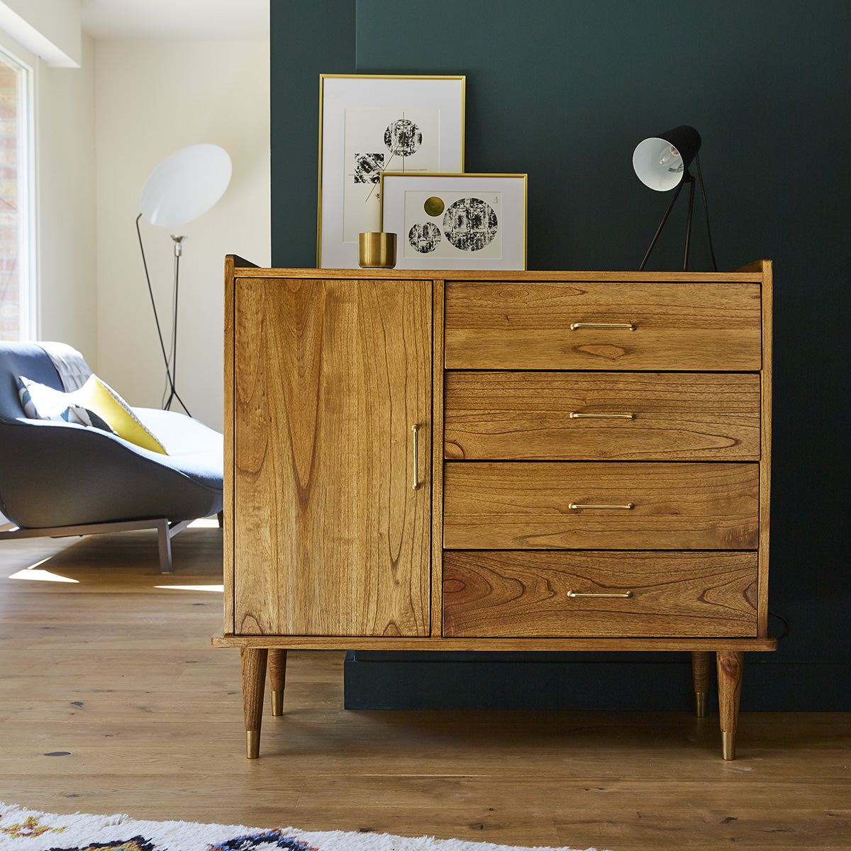 PIA - Commode rétro en mindi massif 105 cm